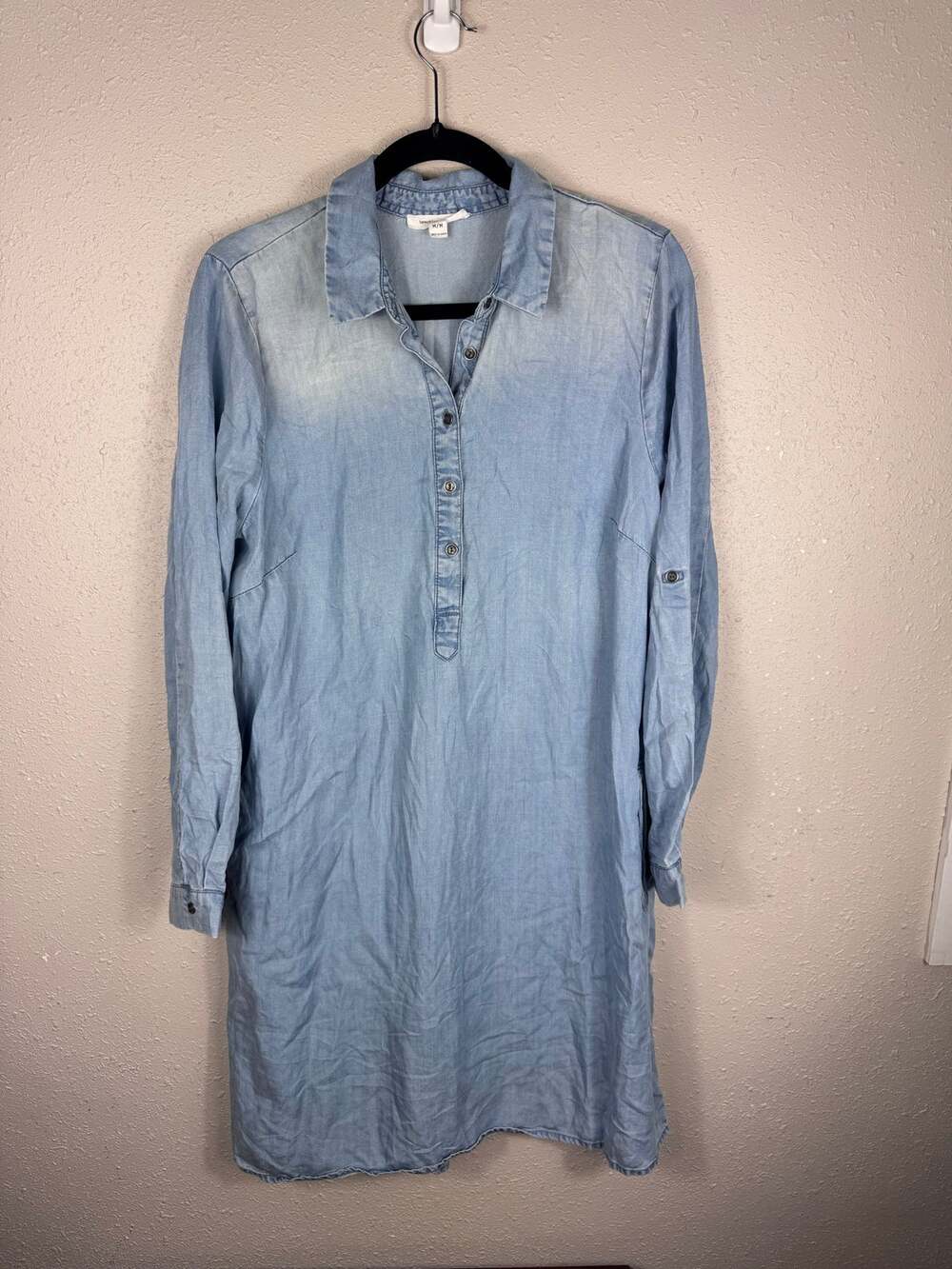 beachlunchlounge Lightweight Blue Chambray Popover Shirtdress Women’s Medium